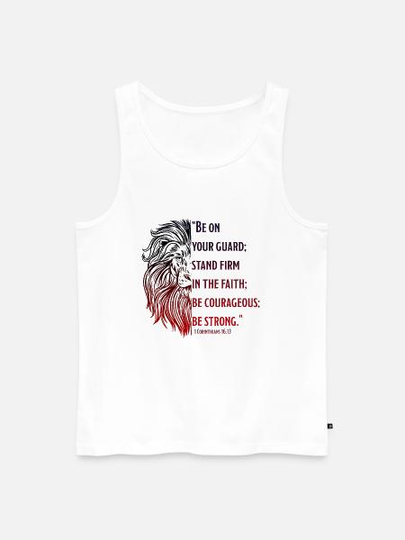 Standhaft im Glauben Inspirierender Vers - Männer Premium Bio Tank Top - Weiß
