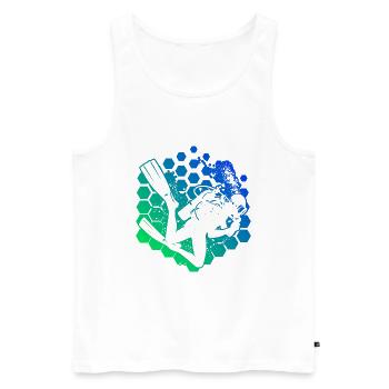 Diver Free Dive Scuba Diver Men's Diver - Men's Premium Organic Tank Top - white - Front - Michal (187cm)