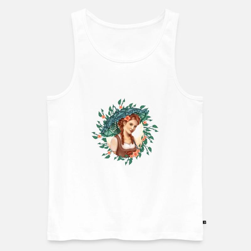 Mädchen mit Regenschirm - Männer Premium Bio Tank Top - Weiß
