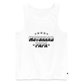 Motorrad Papa Vater Geschenk - Männer Premium Bio Tank Top - Weiß - Vorne - Michal (187cm)