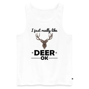 cerf animaux des bois amoureux des animaux dire cadeau - Débardeur bio Premium Homme - blanc - Devant - Michal (187cm)