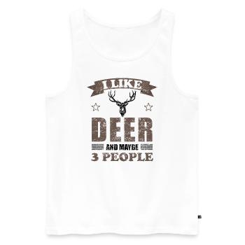 Deer Deer Animal Lover Funny Saying Gift - Men's Premium Organic Tank Top - white - Front - Michal (187cm)