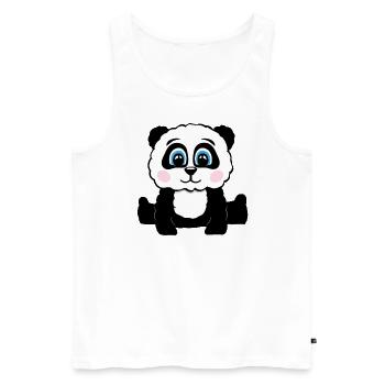 Panda Pandabär Geschenk Damen Herren Kinder - Männer Premium Bio Tank Top - Weiß - Vorne - AI Model Male 178 light (178cm)