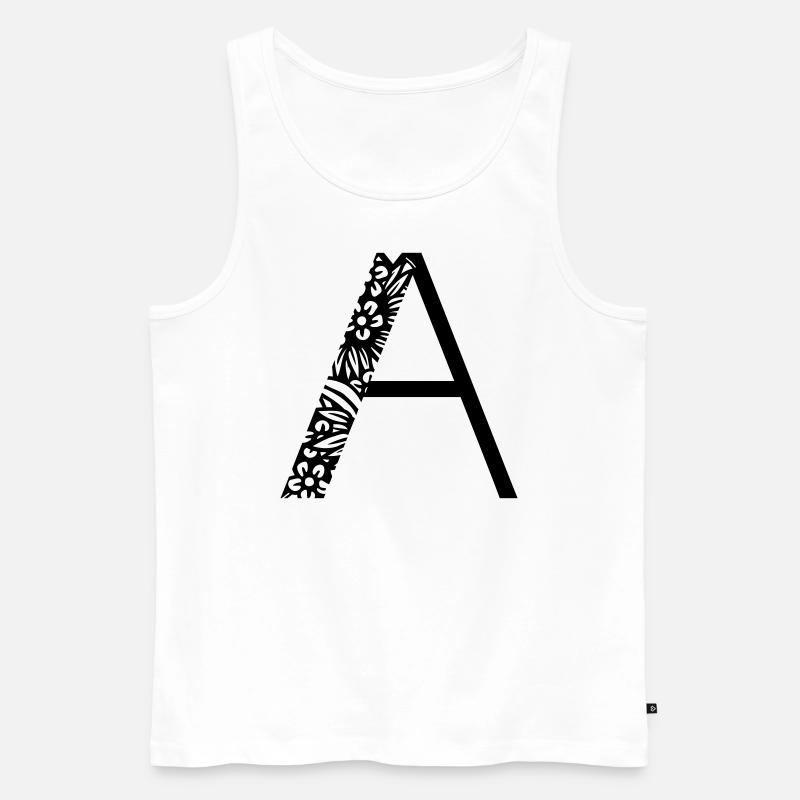 Buchstabe A - Männer Premium Bio Tank Top - Weiß