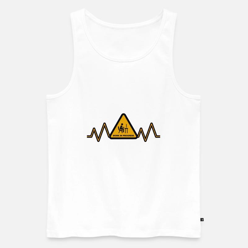 Herzschlag Work - Männer Premium Bio Tank Top - Weiß