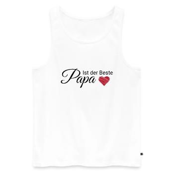 Papa ist der Beste - Männer Premium Bio Tank Top - Weiß - Vorne - Michal (187cm)