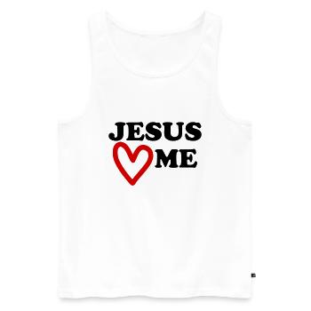 Jesus loves me heart loves me - Men's Premium Organic Tank Top - white - Front - Michal (187cm)