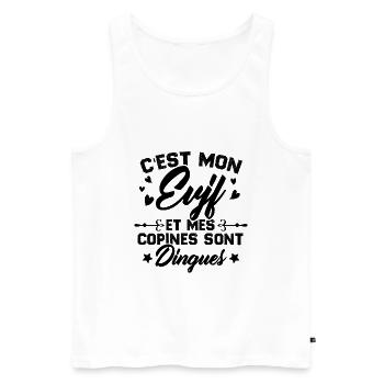C'est Mon EVJF et mes copines sont dingues - Débardeur bio Premium Homme - blanc - Devant - Michal (187cm)