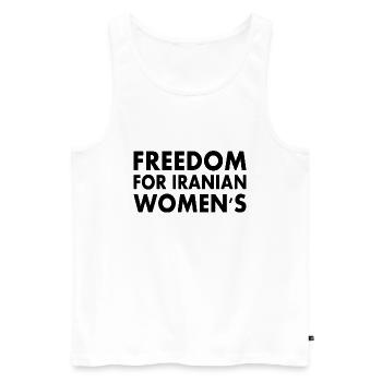 Freedom for iranian womens - Männer Premium Bio Tank Top - Weiß - Vorne - AI Model Male 178 light (178cm)