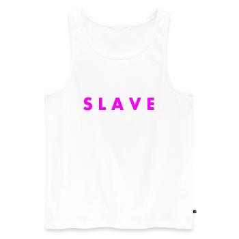 Slave - Débardeur bio Premium Homme - blanc - Devant - AI Model Male 178 light (178cm)