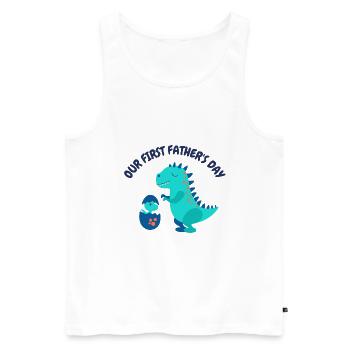 OUR FIRST FATHER'S DAY - Men's Premium Organic Tank Top - white - Front - Michal (187cm)