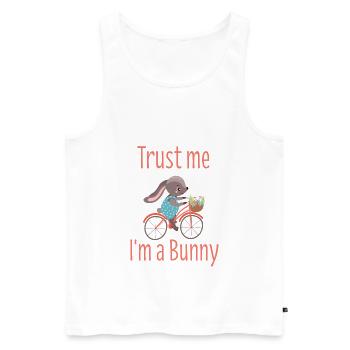 Cadeau vélo lapin de pâques vélo cycliste - Débardeur bio Premium Homme - blanc - Devant - Michal (187cm)