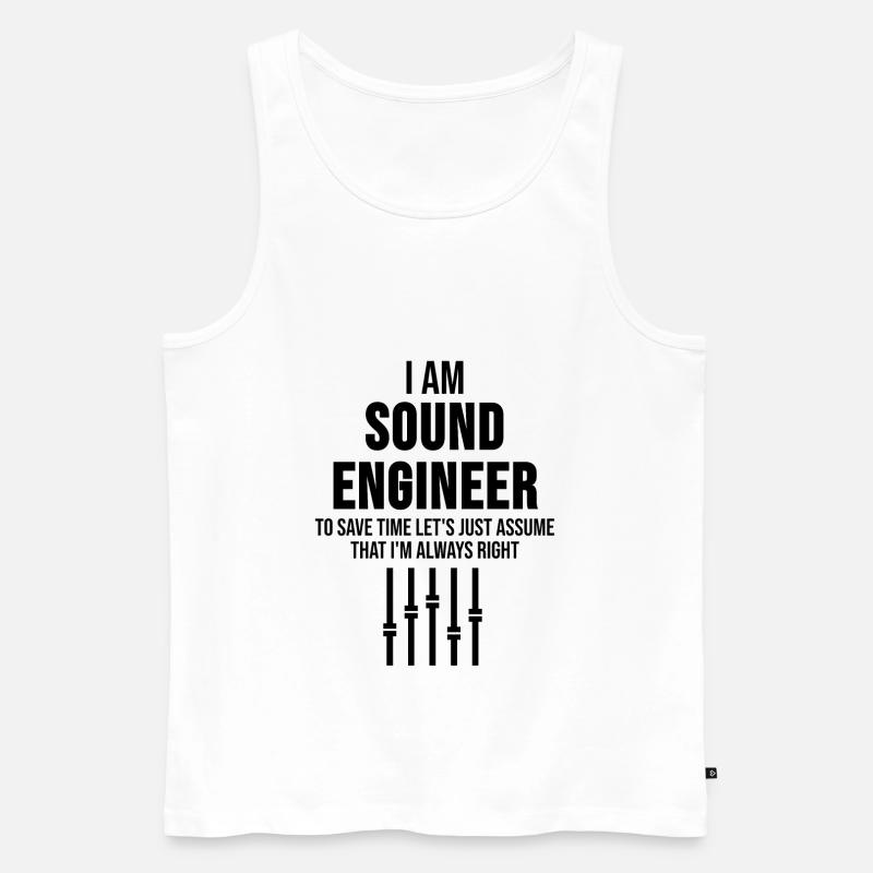 Tontechniker Mischpult Cooles Geschenk - Männer Premium Bio Tank Top - Weiß