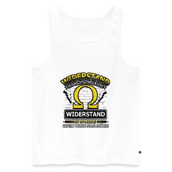 Elektrotechniker Elektromeister Spruch Geschenk - Männer Premium Bio Tank Top - Weiß - Vorne - Michal (187cm)