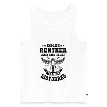 Motorrad Opa Rente Ruhestand Rentner Geschenk - Männer Premium Bio Tank Top - Weiß - Vorne - Michal (187cm)