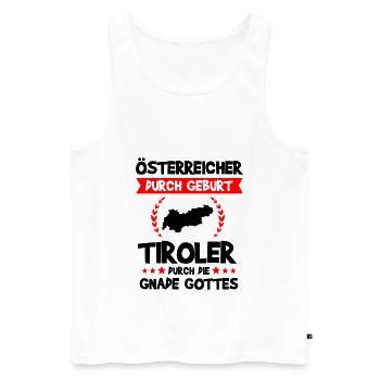 Tirol Tiroler Südtirol Österreich Lustig Geschenk - Männer Premium Bio Tank Top - Weiß - Vorne - Michal (187cm)