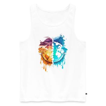 Climate change - Men's Premium Organic Tank Top - white - Front - AI Model Male 178 light (178cm)
