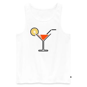 Cocktail Glass / Martini Glass + (Orange) - Men's Premium Organic Tank Top - white - Front - AI Model Male 178 light (178cm)
