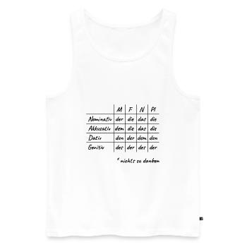 Lustiges Deutsche Grammatik Hilfe Deutsch Lehrer - Männer Premium Bio Tank Top - Weiß - Vorne - Michal (187cm)