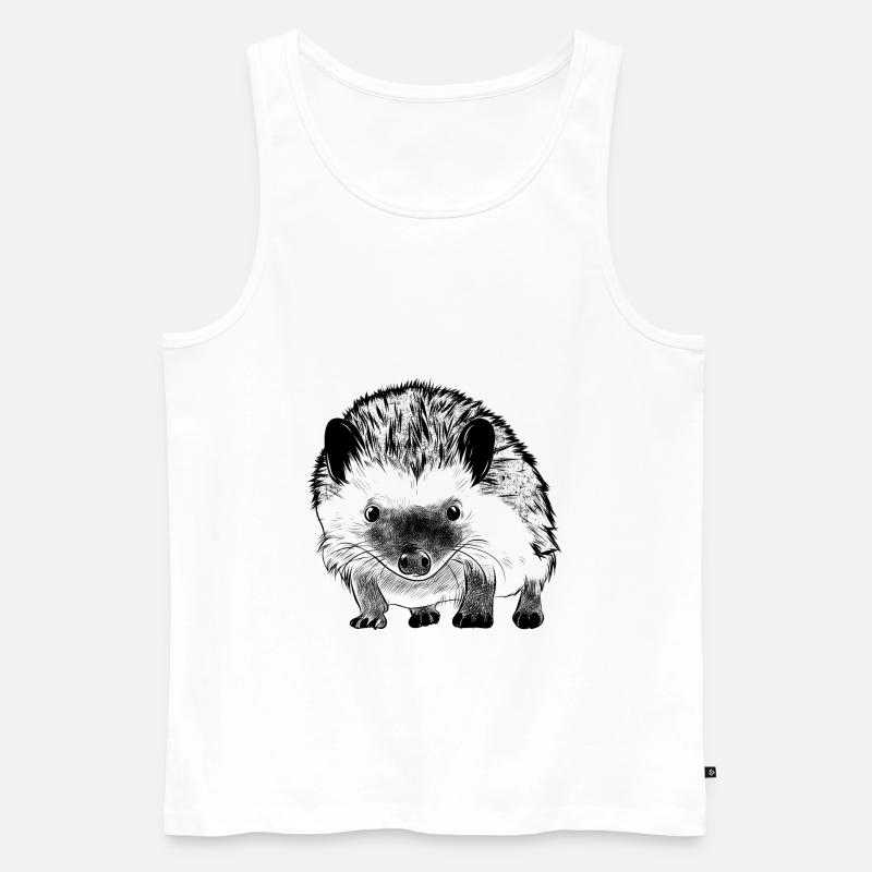Igel Waldtier Herbst Laub - Männer Premium Bio Tank Top - Weiß