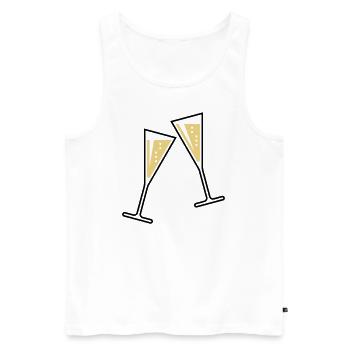2 Glasses Of Sparkling Wine (Funnel / Closed / 2C) - Men's Premium Organic Tank Top - white - Front - AI Model Male 178 light (178cm)