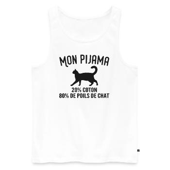 Humorvoller Katzenhaar-Pyjama - Männer Premium Bio Tank Top - Weiß - Vorne - AI Model Male 178 light (178cm)