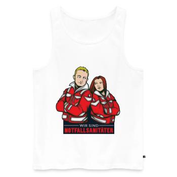 Wir sind Notfallsanitäter - Männer Premium Bio Tank Top - Weiß - Vorne - Michal (187cm)