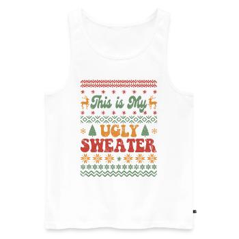 My Ugly Sweater - Ugly Xmas /Christmas/Weihnachten - Männer Premium Bio Tank Top - Weiß - Vorne - Michal (187cm)