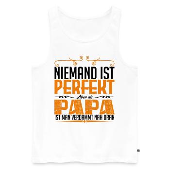 perfekt dad - Männer Premium Bio Tank Top - Weiß - Vorne - AI Model Male 178 light (178cm)