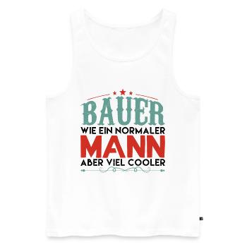 Trecker Traktor Bauer Spruch ! - Männer Premium Bio Tank Top - Weiß - Vorne - AI Model Male 178 light (178cm)