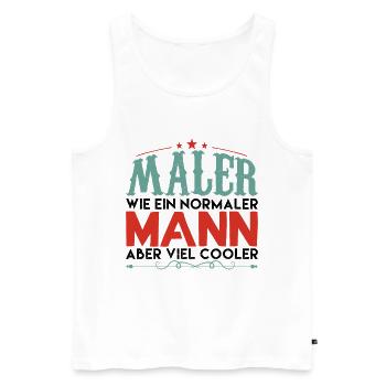 maler aber viel cooler ! - Männer Premium Bio Tank Top - Weiß - Vorne - Michal (187cm)