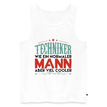 techniker | techniker aber viel cooler! - Männer Premium Bio Tank Top - Weiß - Vorne - Michal (187cm)
