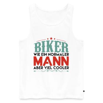 Old School Biker Chopper Motorradfahrer ! - Männer Premium Bio Tank Top - Weiß - Vorne - Michal (187cm)