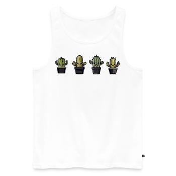 Drôle de cactus TShirt - Débardeur bio Premium Homme - blanc - Devant - AI Model Male 178 light (178cm)