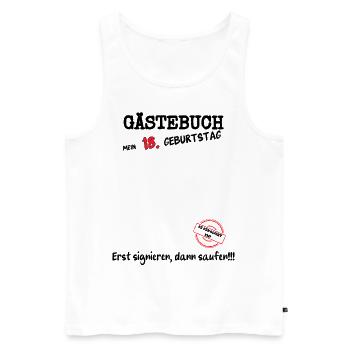 18. Geburtstag Gästebuch Geschenk - Männer Premium Bio Tank Top - Weiß - Vorne - Michal (187cm)