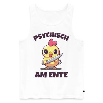 Psychisch am Ente - Männer Premium Bio Tank Top - Weiß - Vorne - Michal (187cm)