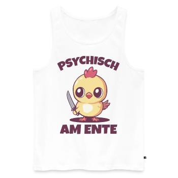 Psychisch am Ente Sarkasmus - Männer Premium Bio Tank Top - Weiß - Vorne - Michal (187cm)