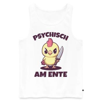 Psychisch am Ente süß - Männer Premium Bio Tank Top - Weiß - Vorne - Michal (187cm)
