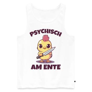 Psychisch am Ente Sarkasmus - Männer Premium Bio Tank Top - Weiß - Vorne - Michal (187cm)
