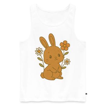 Bunny Bunny Printemps Fleurs Été Jardin de Pâques - Débardeur bio Premium Homme - blanc - Devant - Michal (187cm)