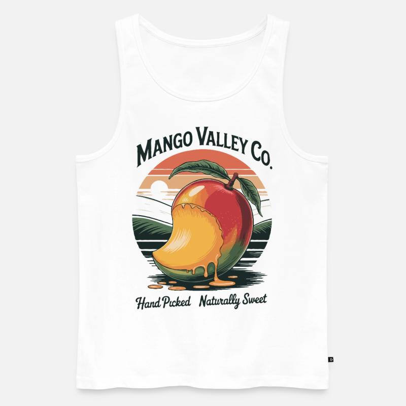 Mango Valley Retro Frucht - Männer Premium Bio Tank Top - Weiß