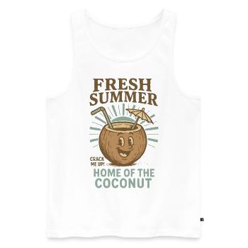 Coconut Summer Vintage - Men's Premium Organic Tank Top - white - Front - Michal (187cm)
