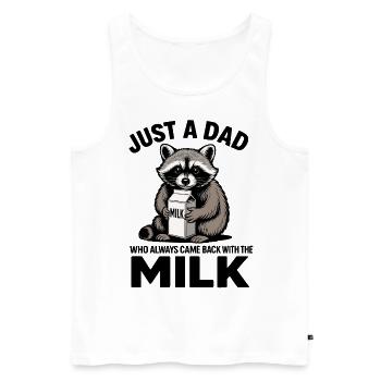 Waschbärmilch – Lustiges Vatertagsgeschenk - Männer Premium Bio Tank Top - Weiß - Vorne - AI Model Male 178 light (178cm)