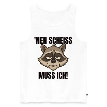 Lustiger Waschbär frecher Spruch - Männer Premium Bio Tank Top - Weiß - Vorne - AI Model Male 178 light (178cm)