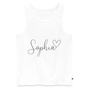 Sophia Surname First Name Girl - Men's Premium Organic Tank Top - white - Front - AI Model Male 178 light (178cm)