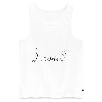 Leonie Name Vorname Mädchen - Männer Premium Bio Tank Top - Weiß - Vorne - AI Model Male 178 light (178cm)