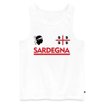 Sardinia Sardegna Head Sardinia - Men's Premium Organic Tank Top - white - Front - AI Model Male 178 light (178cm)