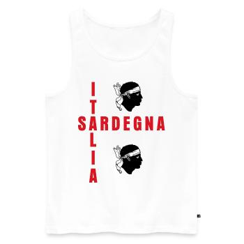 Sardinien Sardegna Flag Sardinia - Men's Premium Organic Tank Top - white - Front - AI Model Male 178 light (178cm)