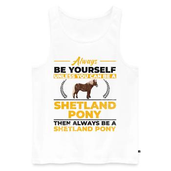 Shetland Ponys Spruch Pony Frauen Geschenk - Männer Premium Bio Tank Top - Weiß - Vorne - AI Model Male 178 light (178cm)
