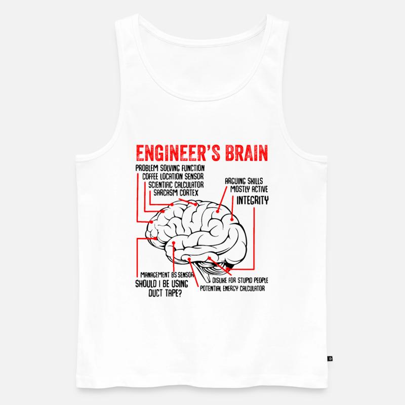 Engineers Brain Engineer Technology Gift - Men's Premium Organic Tank Top - white